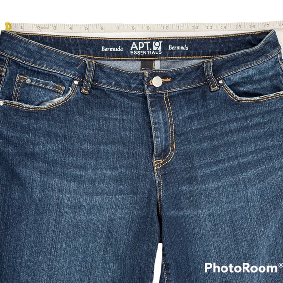 Apt. 9 Bermuda Shorts Denim Jeans Cuffed Hem Plus Size 16 - Picture 10 of 11